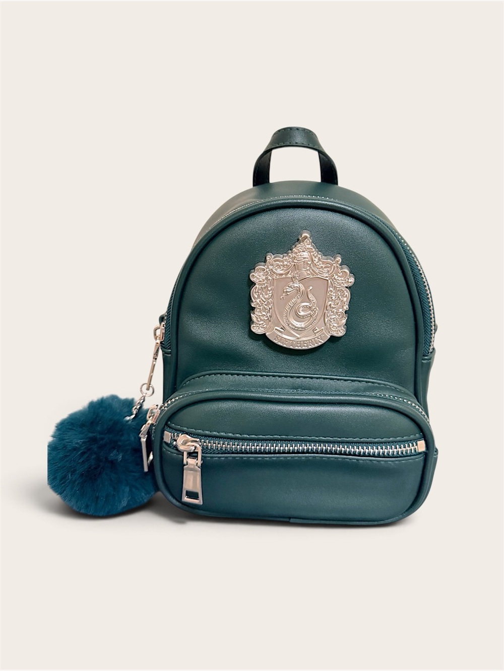 Harry Potter Slytherin mini backpack, faux leather, forest green, NEW